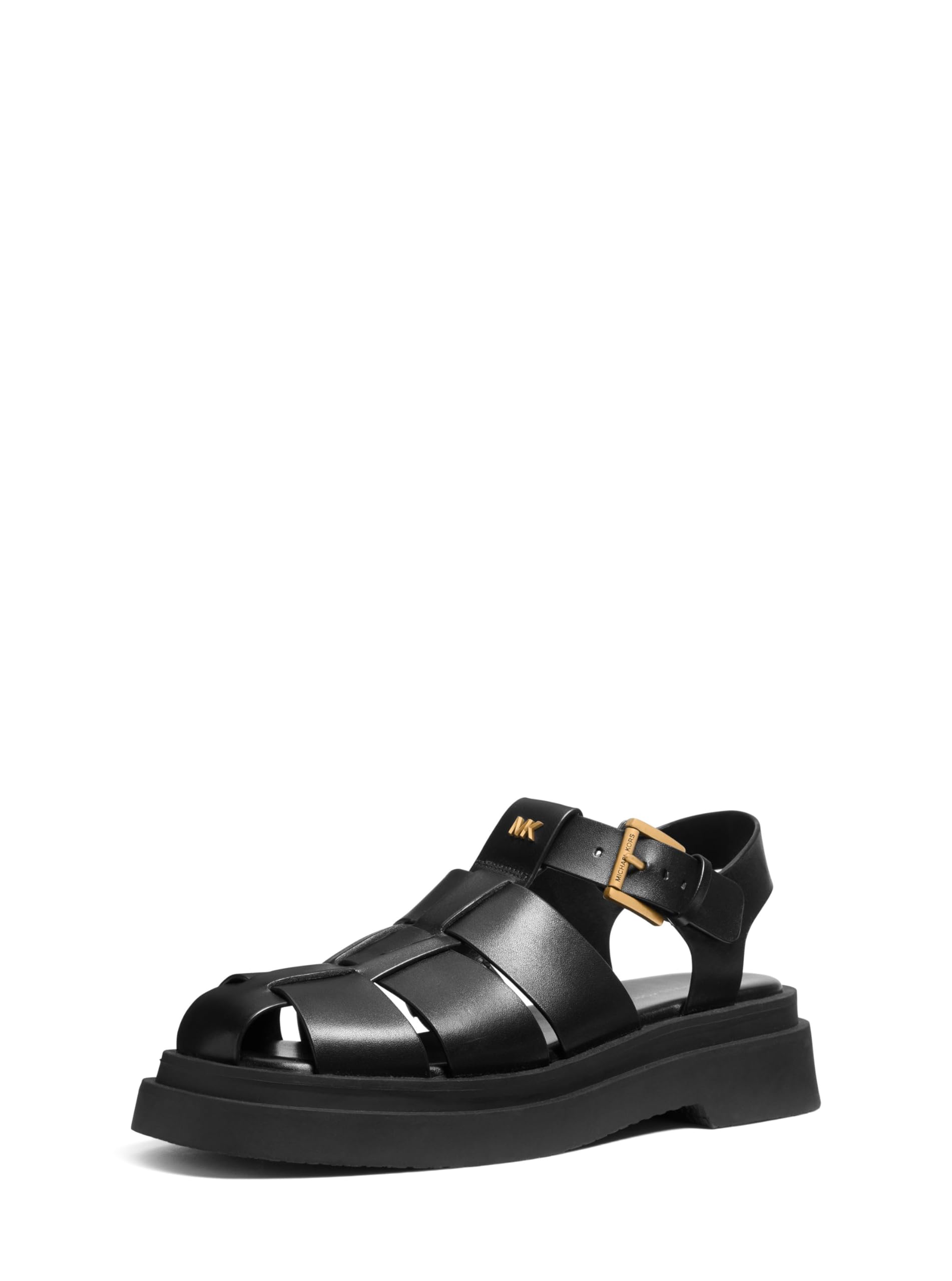 Michael Kors Women’s Indy Fisherman Sandal, Black, 11