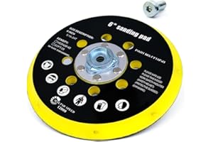 SUBRILLI 6 Inch Hook and Loop Backing Plate with M8 Thread Screw for Orbital and Dual Action DA Sanders