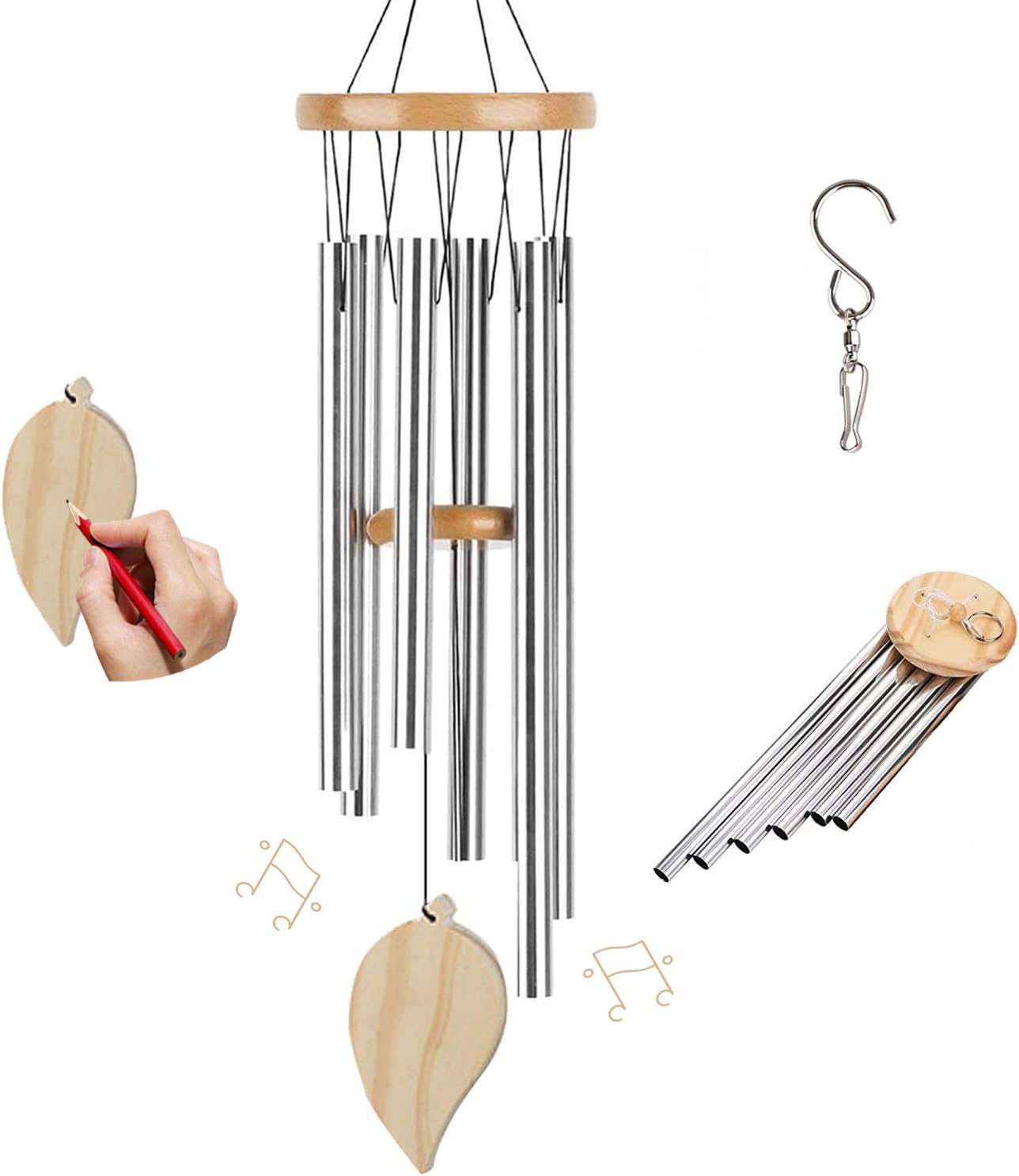 TFZBA Wind Chimes for Outside Memorial Wind Chimes with Hook Pendant DIY Wind Chime for Outdoor Home House Patio Garden Decor: Sports & Outdoors