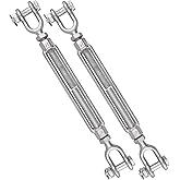 LordHardware 3/4 x 9 Inch Turnbuckle Forged Galvanized Steel Jaw and Jaw Turnbuckles for Cable Rail Rigging Rope Chain, 5,200 lbs Working Load Limit, 2PCS (3/4" X 9")