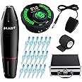 Dragonhawk Mast Pen Rotary Tattoo Machine Power Supply 20Pcs Wjx Cartridges Needles Foot Pedal with Big Case 1013-10 (Machine