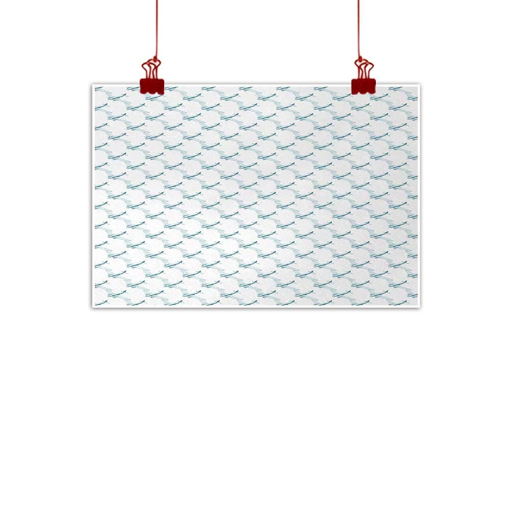 Amazon Com Sunset Glow Canvas Wall Art Vintage Airplane