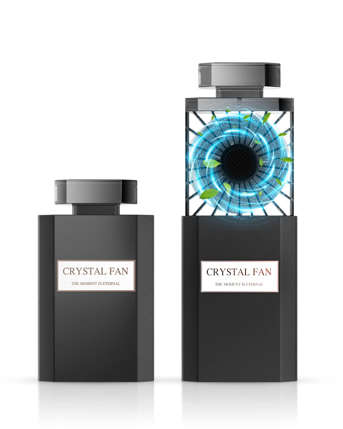 Mini Handheld Fan Portable, Portable Hand Fan Pull-out, Personal Rechargeable Fan Powerful Airflow, Mini Fan with 3 Speeds for Office Outdoor Traveling, Built-in Battery - Black