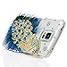 Galaxy S5 Case - Mavis's Diary 3D Handmade Bling Crystal Luxury Peacock with Blue Feather Sparkly Diamond Clear Hard Cover for Samsung Galaxy S5 G900 & Dust Plug & Feather Stylus & HD Screen Protector
