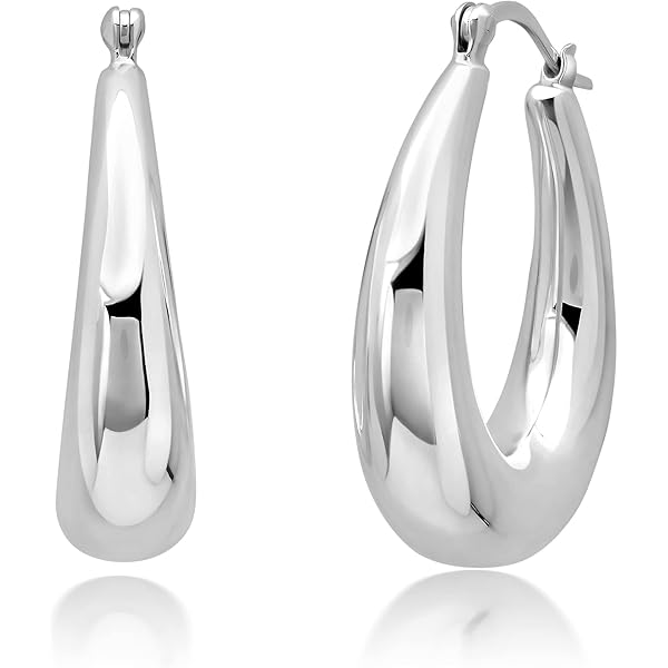 Amazon.com: Amoro Italian Sterling Silver Large Hoop