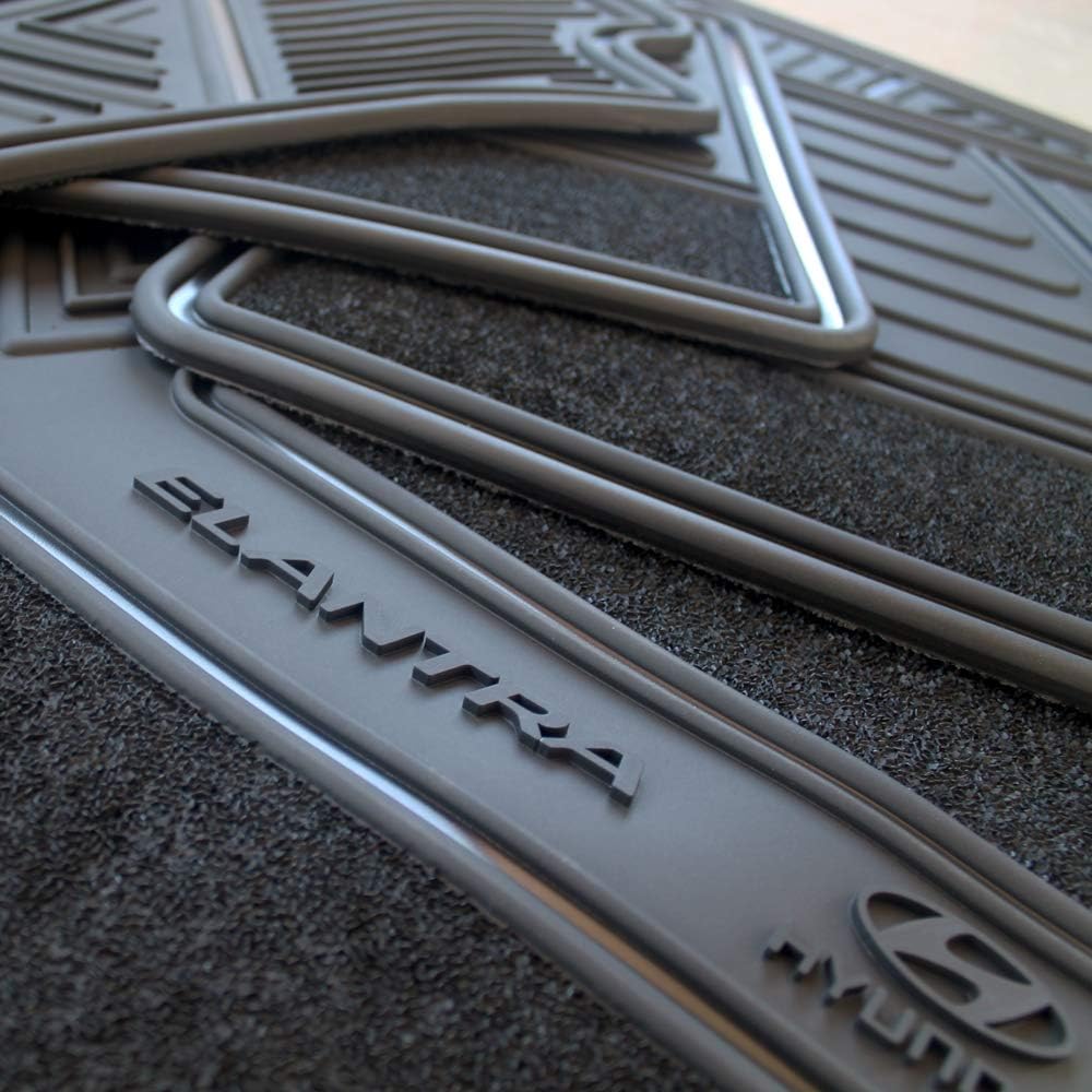 Floor Mats for Elantra OEM Genuine - All Weather - Heavy Duty - (2017,2018,2019,2020,2021) Complete Set (Black)