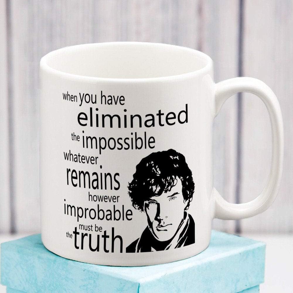 SHERLOCK MUG Sherlock Holmes Tv Series Cup Christmas Gift Her Women Sherlock Quote