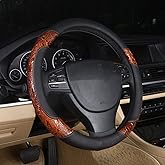 Follicomfy Steering Wheel Cover,Anti Slip Cover,Crocodile Grain Leather