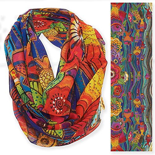 Laurel Burch Artistic Infinity Scarf Collection (Fish & Waves)