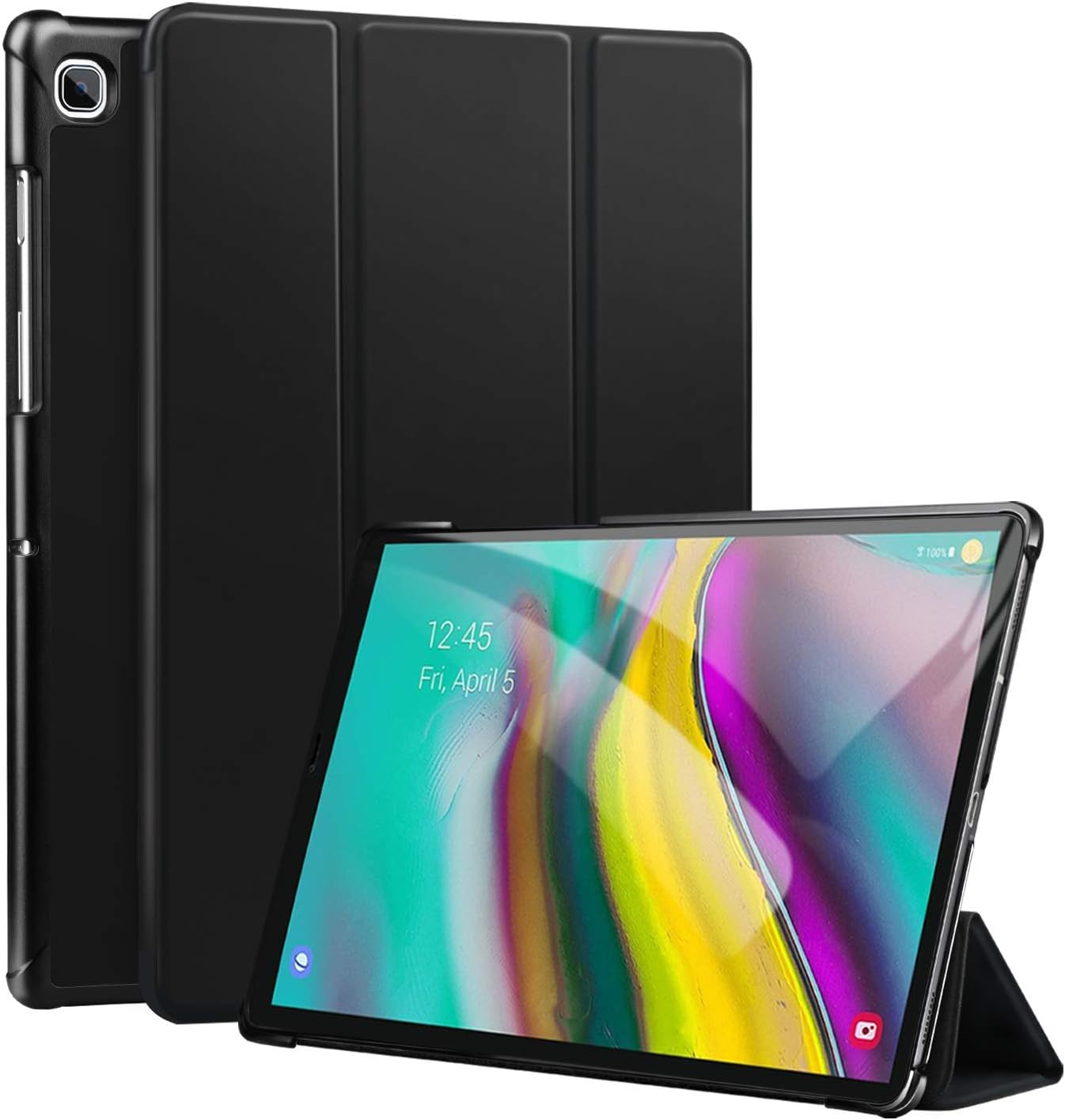ABOUTTHEFIT ATF Lightweight Trifold Stand Folio Cover with Auto Sleep/Wake for Samsung Galaxy Tab S5e 10.5 Inch 2019 Tablet SM-T720/T725 (Black)