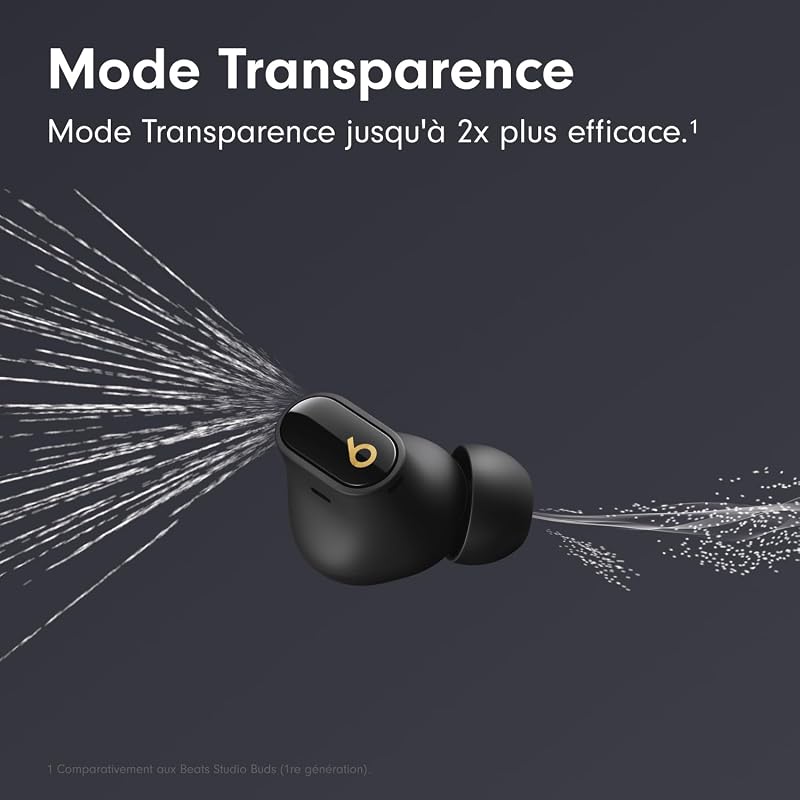 Studio Buds + | Écouteurs Totalement sans Fil avec réduction du Bruit, Compatibilité améliorée avec Apple et Android, Micro intégré, Écouteurs Bluetooth Audio Spatial – Noir/Or
