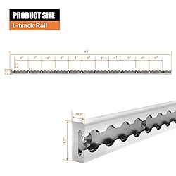 SALUINOKI 48" L-Track Rail Silver 4 Pack, 4ft