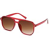 FEISEDY Retro Square Aviator Sunglasses Women Men 70s Vintage Trendy Plastic Frame Sun Glasses B2835