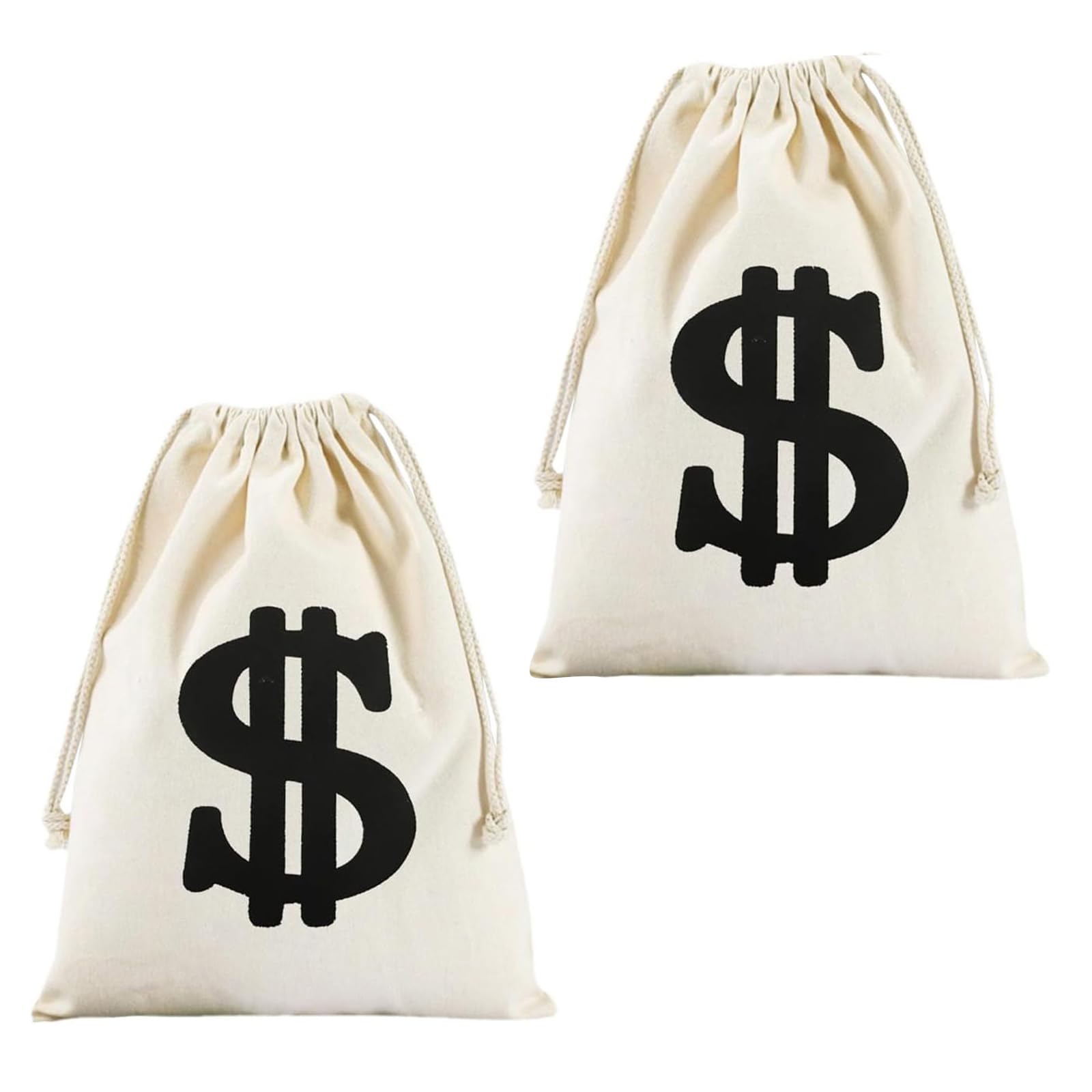 2 Canvas Money Bags - 17x25cm Savings Bags, Creative Cowboy Accessories, Gift for Carnival Party