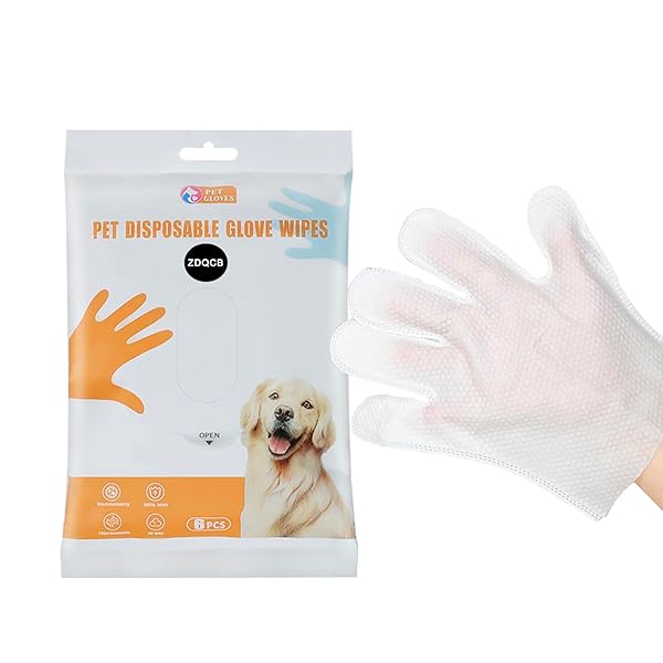 PET WIPES FOR DOGS AND CATS, CAT WIPES DOG WIPES CLEANING DEODORIZING HYPOALLERGENIC CAT WIPES CLEANING FUR AND BUTT PET GROOMING GLOVES FOR DOGS,CAT CLEANING WIPES FOR DAILY CARE AND TRAVELING-6 PCS