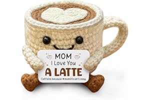 Crochet Gifts for Mothers Day 2026 - I Love You Mom Latte Coffee Crochet, Gifts for Mother in Law Stepmom, Gigi Nana, Heartwarming Crochet Gift, Birthday Gifts for Mom from Daughter Son