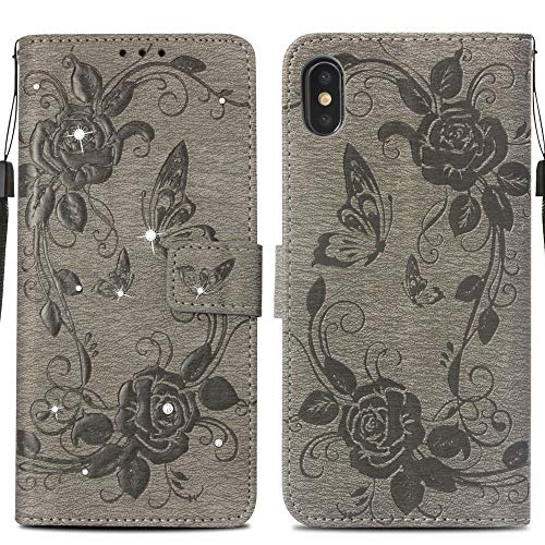 image for Funyye Shiny Sparkle Case for iPhone Xs Max,Stylish 3D Diamond Butterf