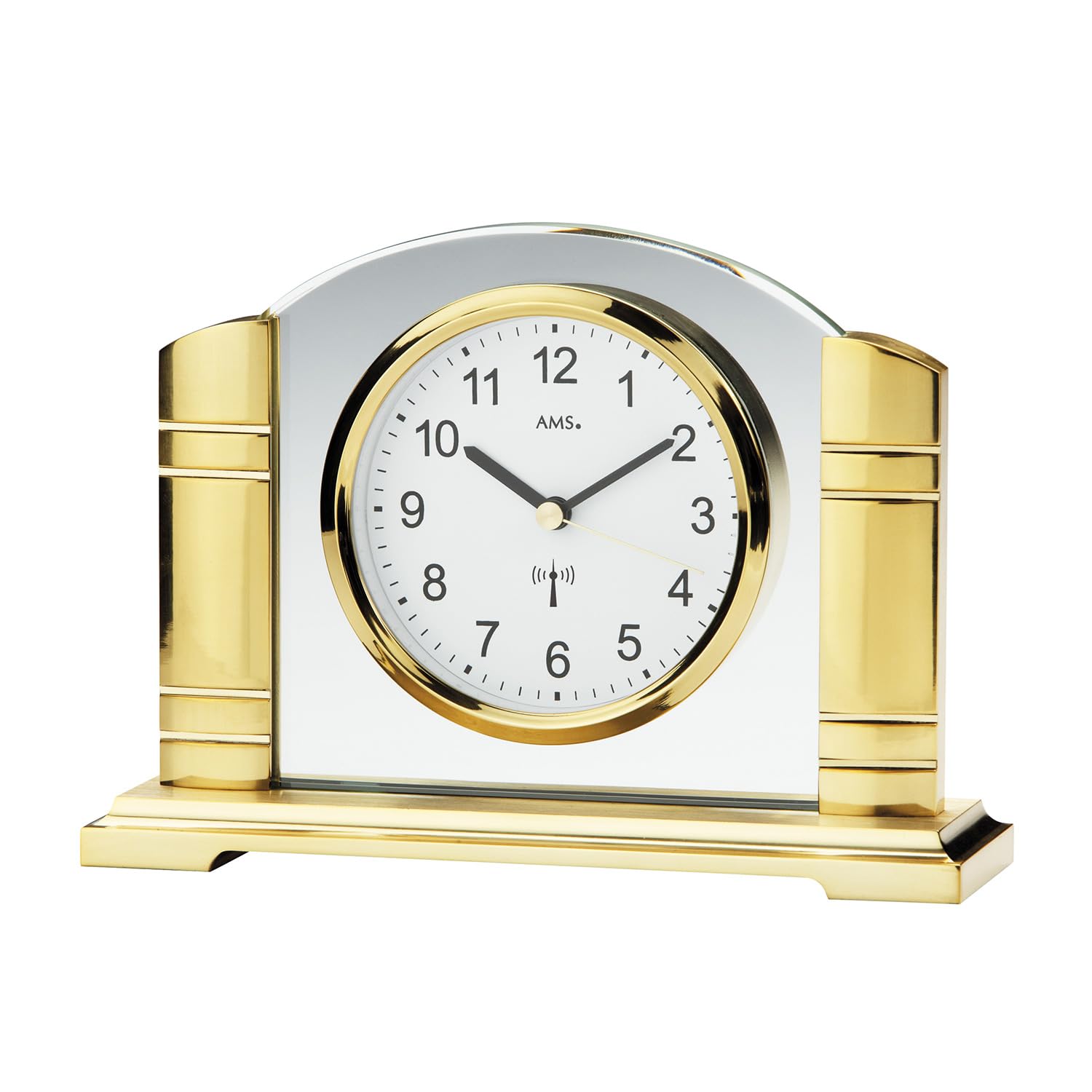 AMS Uhrenfabrik F5143 Metal Housing with Ground Mineral Glass Clock, Silver