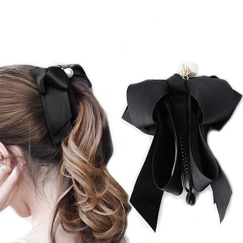 Amazon バナナクリップ 弓 バレッタ パール 入学式 可愛いヘアピン