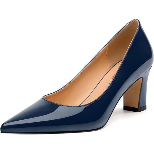 Amazon.com | GUAVAIVY Women's Pumps, Pointed Closed Toe Mid Heel
