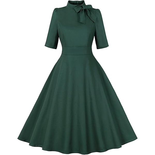 Amazon.com: Green & Black Striped Women's Dress with Collar Notched Lapel -  1950's Tea Party Retro 50s Rockabilly Vintage Dress : Clothing, Shoes &  Jewelry