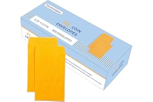 Homrelaxy #1 600 Pcs Small Coin Envelopes 2.25" x 3.5" with Gummed Flap, Yellow Kraft Mini Envelopes for Storing Keys, Stamps
