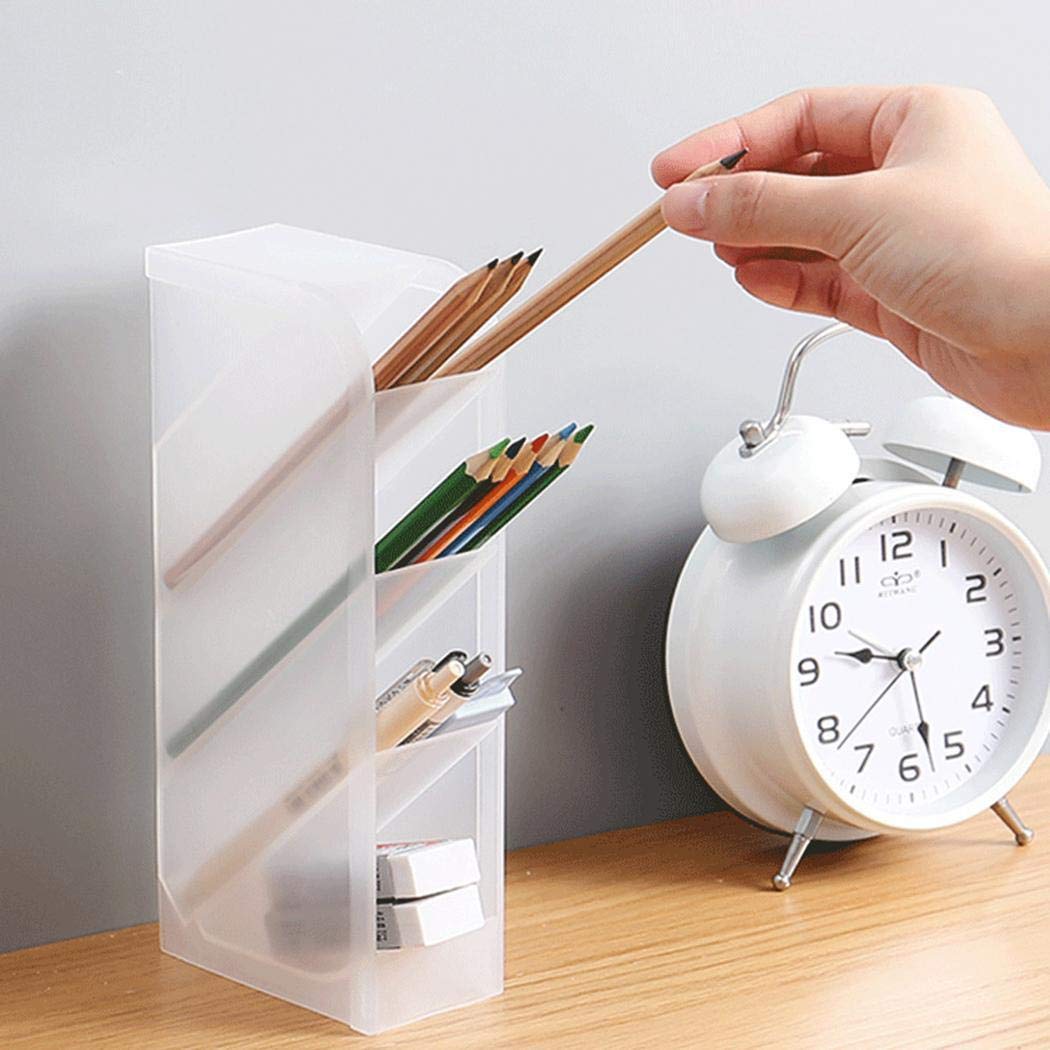 UpBeauty Desktop Pen Holder Office Storage Case Clear Plastic Desk Organizer Desk & Drawer Organizers Multi-Function