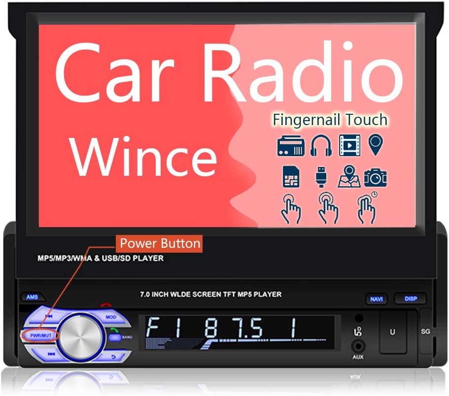 Binize Wince Car Radio(NO DVD),Retractable Front Pane Multimedia, Offline Navigation ,FM/Bluetooth/8GB SD Card/AUX-in/USB: Home Audio & Theater