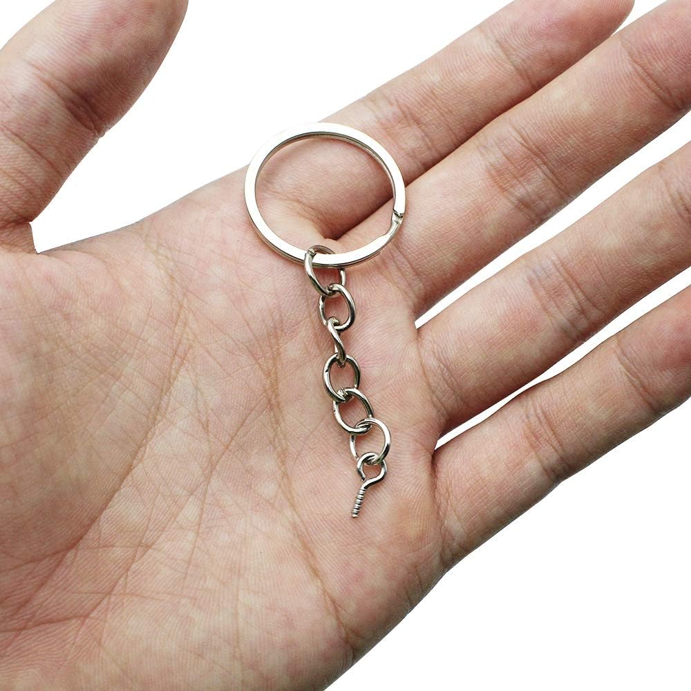 YapitHome 60 Pcs Golden Chain Split Metal Key Rings Key Rings and Chain Jump Rings Key Chains with Screw Eye Pin Suitable for Pendants, Key Rings etc-2 - Image 3