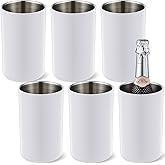 Potchen 6 Pack Wine Chiller Bucket Wine Bottles Cooler Bulk, Stainless Steel Double Wall Insulated Champagne Ice Bucket for Parties,Fits for 750 ml Bottles (White)