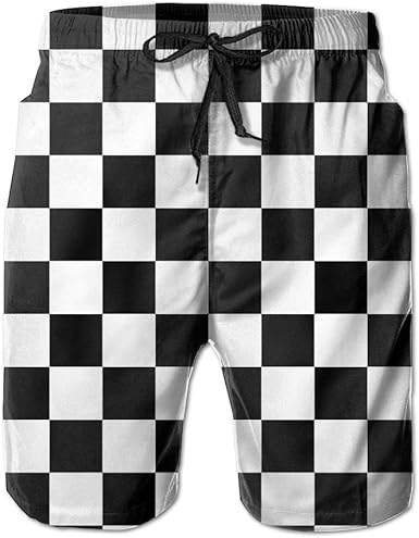 mens black and white checkered trousers