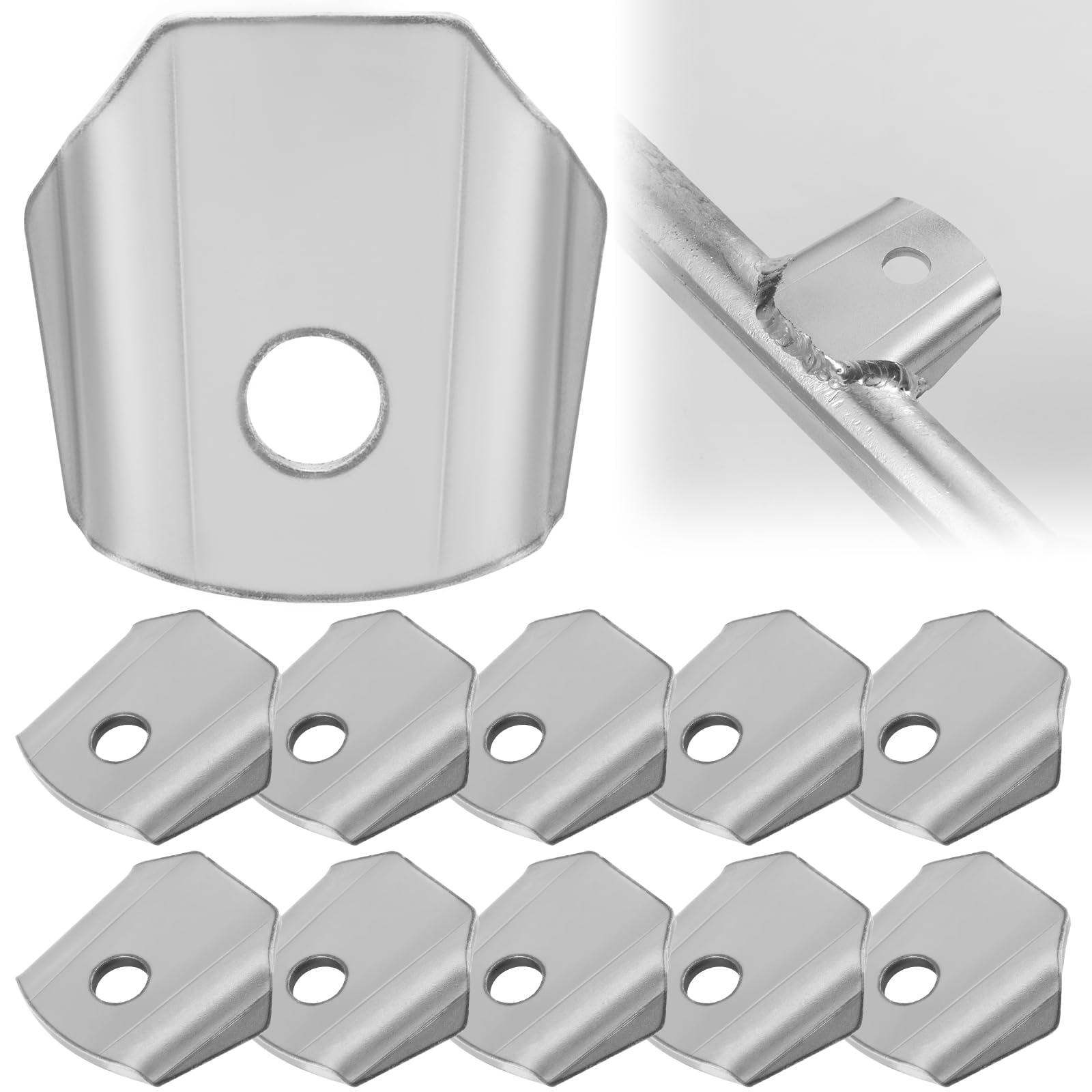 Photo 1 of 10 PCS Trick Tabs, Weld Tabs 3/8" Hole,1-3/4" Length & Width, Trick Tabs, Shock Tabs, Steel Universal Weld On Tab Axle for Shock Mounts, Trailers & Roll Cages