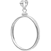 Sterling Silver Coin Bezel Frame Mount Pendant for $1 Peace Morgan Eisenhower Silver Dollar
