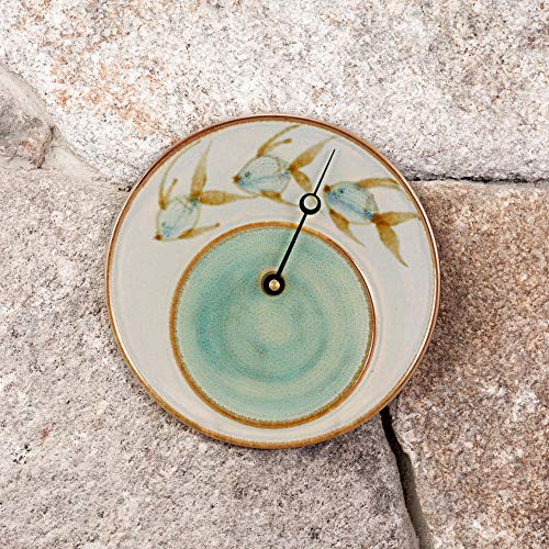 Pottery Tide Clock Ivory Fish Beachfront Decor