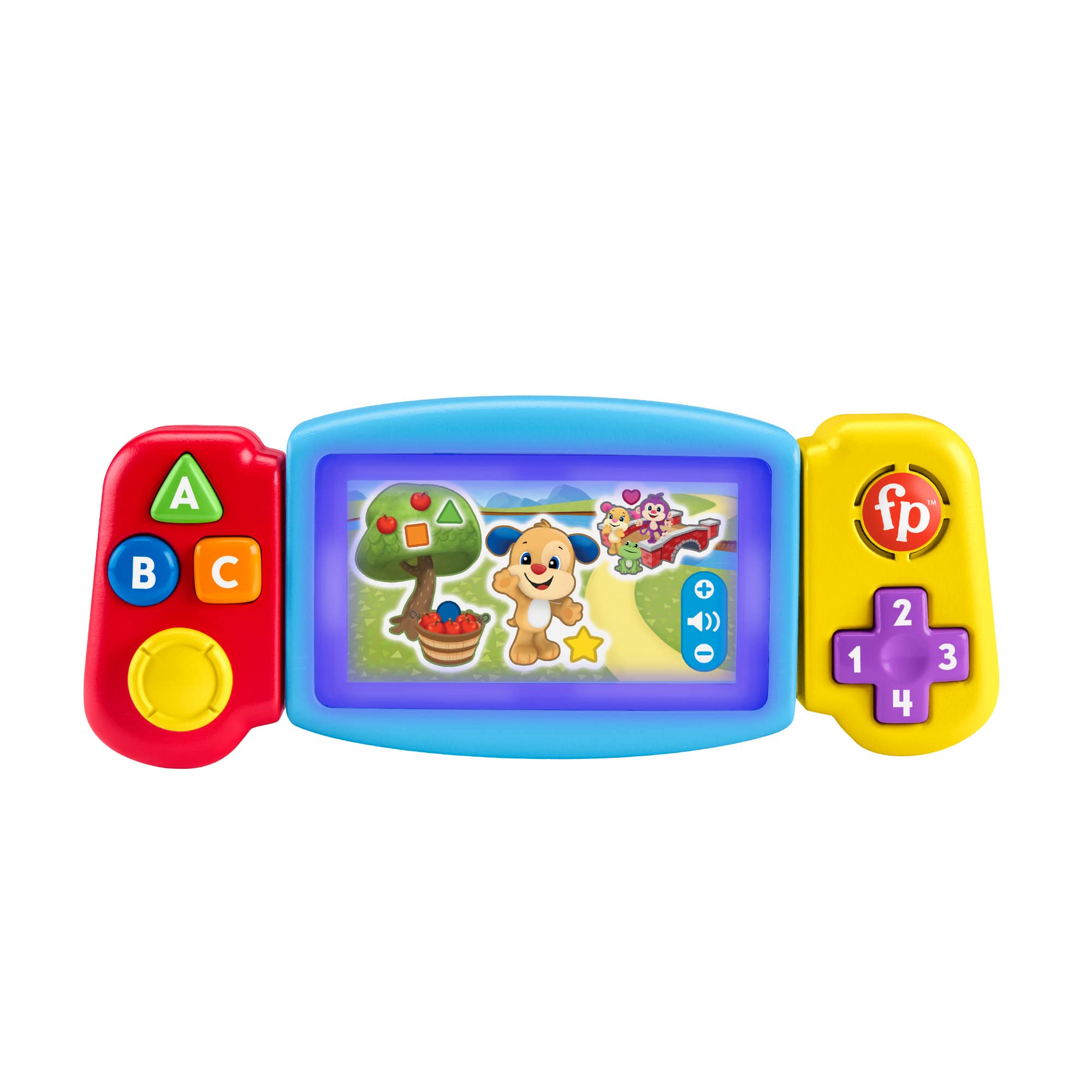 Fisher-Price Laugh & Learn Pretend Video Game Toddler Toy with Lights Sounds and Educational Songs, UK English Version, Twist & Learn Gamer, HNM83 — image 1