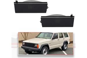 MODIPIM Smoked Lens 2PCS L/R Front Bumper Park Turn Signal Light Kit For Jeep Cherokee 1984-1996 & Comanche 1986-1992