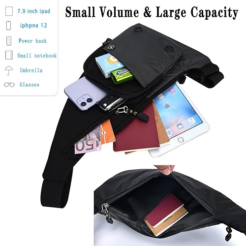 Sling Bag Slim Crossbody Personal Pocket Chest Bag Anti-Thief Shoulder Bag  Backpack Casual Daypack Fanny Pack