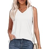 EDUWU Womens Summer Tank Tops V Neck Sleeveless Tops Basic Trendy Outfits Beach Vacation Clothes 2025