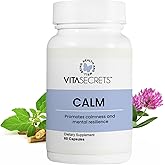 Vitasecrets Calm Stress Relief Supplement - Ashwagandha Capsules, GABA, Green Tea Extract, and L Theanine Boosts Mood – Gluten Free, No Artificial Colors or Preservatives - 60 Capsules