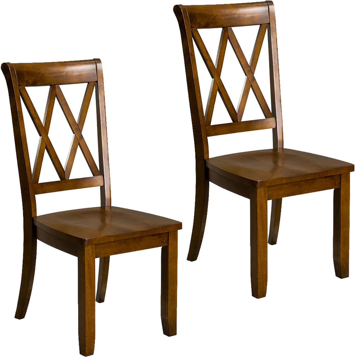 Standard Furniture Vintage Transitional Style Dining Side Chairs, Pack of 2, Brown
