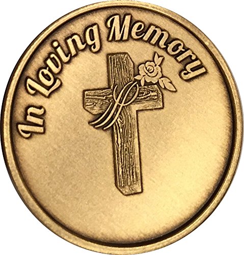 In Loving Memory Cross Rose Medallion Memorial Bereavement Token Those We Love
