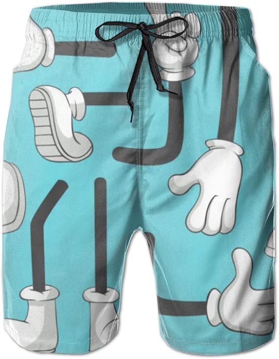 Amazon Co Jp メンズスイムトランクスクイックドライスイムショーツ脚と手面白い水着 服 ファッション小物