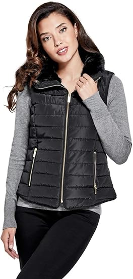 guess faux fur gilet
