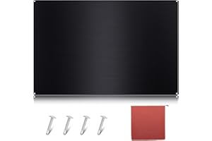 Yaocom Stainless Steel Backsplash Range Hood Stove Backsplash Back Stainless Steel Sheet for Kitchen Wall Splatter Metal Wall Panels with Screws and Hanging Towel(Black,30×36 Inch)