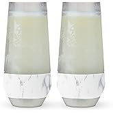 Host Champagne Freeze Stemless Chilling Wine Glasses, 9oz Set of 2, Freezer Cooling Cups, Insulated Flute Gifts for Women, For Mimosas, Prosecco and Bubbly, Marble