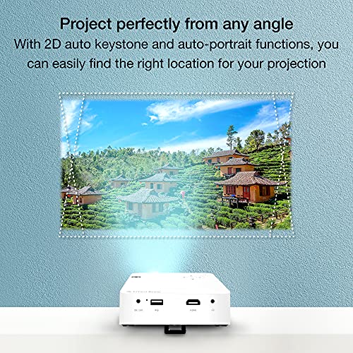 J2 300 Lumens 1080P DLP Pico Projector, Portable Outdoor Movie