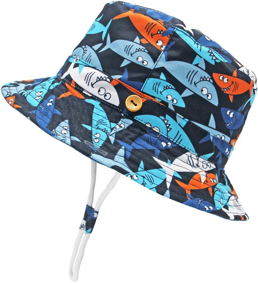 jerague Kids Toddler Baby Summer Bucket Sun Hat Breathable Adjustable Fisherman Hats