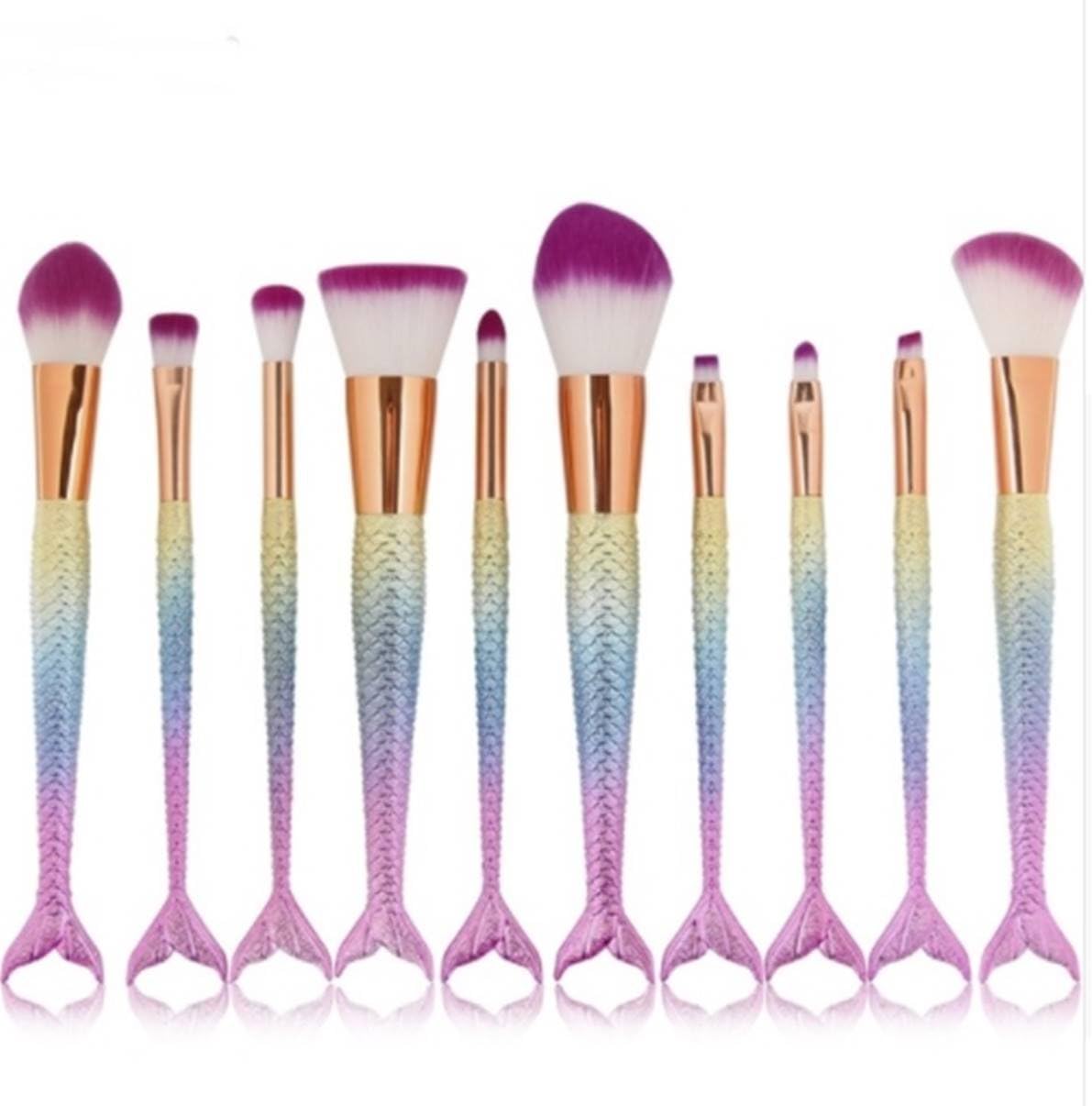 10 Pcs Makeup Brush Set Eye Shadow Eyelash Eyeliner Eyebrow Eyeshadow Palette Cosmetic Soft Synthetic Make Up Brushes Tool Foundation Blending Contour Concealer Cosmetics Tools Kit, Type-13