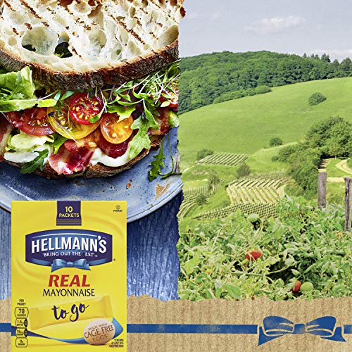HELLMANN’S REAL MAYONNAISE, TO GO, 0.38 FL OZ EACH, 10 COUNT (PACK OF 1)