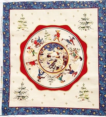 Download Amazon Com Snow Play Retro Christmas Fabric Panel With Metallic Gold Great For Quilting Sewing Craft Projects Throw Pillows More 23 X 44 PSD Mockup Templates